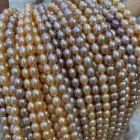 Zhuzhi — cordon de perles d'eau douce, 6-7mm, en forme de grain de riz, culture naturelle, pour la fabrication de bijoux