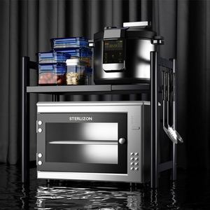 Household Kitchen Shelf Countertop 2 Tier Microwave Oven Stand Adjustable Microwave Oven Stand Kitchen Rack - Product Image 6