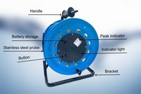Jauge de profondeur à portée de 100 mètres avec sonde métallique rétractable, capteur de niveau d'eau portable à batterie 9V, piézomètre pour puits et réservoirs
