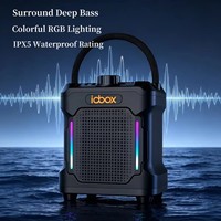 ICBOX Q10 Speaker Karaoke Outdoor Bertenaga Baterai untuk Plastik 5.4 USB, Tahan Air IPX5, Lampu Pesta Camping LED RGB