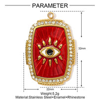 Carte de tarot émail amour étoile lune collier en acier titane bricolage pendentif yeux féminins flamme acier inoxydable pendentifs de mode breloques