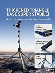 UGREEN 1.75m Aluminum Tripod <b>Stand</b> Anti-Shake <b>Pan</b> Head Floor Phone Holder - Product Image 6