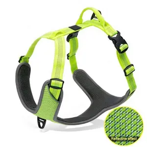 Reflective Soft Padded Light Green Outdoor Walking Front Dog Harness