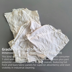 Chiffons de nettoyage en tissu industriel recyclé, chiffons en coton, chiffons en coton blanc, chiffons en t-shirt 100% coton pour le nettoyage - Product Image 2