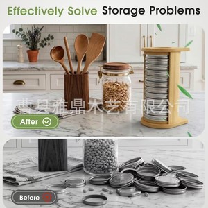 Support de rangement en bois pour couvercles de boîtes, pour couvercles à ouverture large et à ouverture standard, étagère en bois pour couvercles de boîtes à poser sur le comptoir de cuisine - Product Image 4