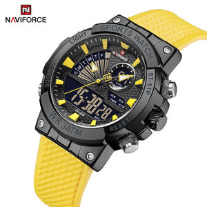 Montre numérique pour homme Naviforce NF9219, nouveau design, logo personnalisé, bracelet en PU, affichage lumineux double, montre sport avec fonction de stockage. - Product Image 5