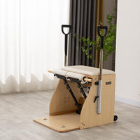 Chaise Wunda de Pilates en bois massif Studio Essential, design léger et portable, résistance à ressort réglable, banc de fitness