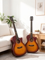Musical Instrument 41" Acoustic Guitar Solid Spruce Top Mahogany Plywood Matte Folk Guitar