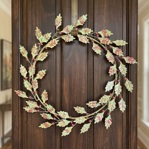 Rustic Metal Classic Durable Round Decorative Flowers Unlit Handmade Christmas <b>Wreath</b> Single-Piece Package - Product Image 5