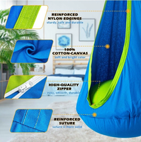 Siège de balançoire pour enfants suspendu en toile 100% coton d'une capacité de 176LBS avec oreiller gonflable pour tous les espaces intérieurs ou extérieurs