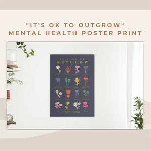 Poster Motivazionali "È <span class=keywords><strong>Ok</strong></span> Essere Più Grandi" - Arte Murale Floreale Colorata per Mental Health, Decorazione Ufficio (Set da 4 Pezzi) - Product Image 3