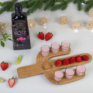 Plateaux de service en bois, porte-verres à shot en bambou, plateau de service, plateau de service avec bol à citron - Product Image 3