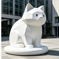 Estatua de Fibra de Vidrio de Animal Abstracto Minimalista Grande, Escultura Geométrica Personalizada, Modelo Impermeable para Decoración de Centros Comerciales, Parques y Exteriores