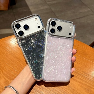 เคสโทรศัพท์มือถือลายหัวใจ IMD PC สีรุ้ง สำหรับ iPhone 17 Air 16 15 14 Pro Max  แบบกลิตเตอร์วิบวับ  ฝาหลัง TPU ป้องกันเลนส์ - Product Image 2