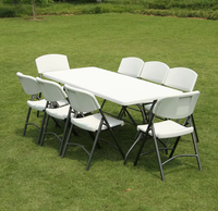 Mesa Plegable de Metal de Fabricante, Mesa de Comedor Moderna Tipo Maletín