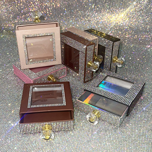 Boîtes à <span class=keywords><strong>cils</strong></span> en diamant de luxe, logo personnalisé, étui à <span class=keywords><strong>cils</strong></span> magnétique, marque privée, strass, boîte d'emballage vide pour <span class=keywords><strong>cils</strong></span> avec paillettes - Product Image 1
