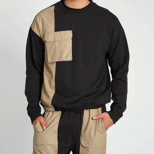 ผู้ผลิต OEM ชุดเซ็ตเสื้อสเวตเชิ้ตและกางเกงขายาวผ้าฝ้าย 100% สีพื้น สไตล์ลำลองเข้ารูปสำหรับผู้ชาย รุ่นใหม่ล่าสุด แฟชั่นชุดวอร์ม - Product Image 1