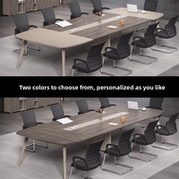 Table de conférence en bambou, design moderne, capacité 10 personnes, combinaison de chaises pour salle de réunion, boîte à câbles gratuite