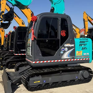 Excavatrice Kobelco SK75-8 d'occasion, 7 tonnes, modèle 2024, 99 % neuve, chenillée, fabriquée au Japon, avec certifications EPA/CE. - Product Image 1