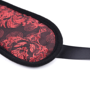 Produits SM Masque pour les yeux en tissu jacquard rouge Accessoire de scène Masque facial Ruban d'entraînement Masque pour les yeux Bande pour les couples Hommes Femmes - Product Image 5