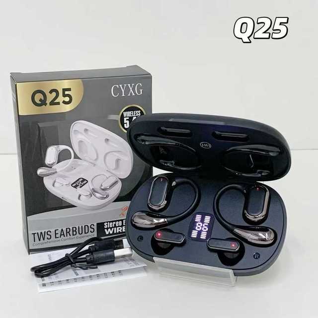 Q25 Two Ear Hook Earphones Blue Tooth Headsets Tws Wireless Earbuds Audifonos Mini Hifi Stereo Headphones