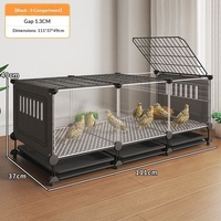 Cage à volailles extra large et robuste en acier galvanisé avec bac à fumier, anti-prédateurs, pour canards, cailles, poules, pour ferme extérieure et jardin
