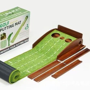 Ghealth G001 2026 Tapete de Práctica de <span class=keywords><strong>Golf</strong></span> de Madera con Superficie de Nylon para Retorno de Pelota, Ayuda de Entrenamiento de Tres Hoyos OEM ODM - Product Image 2