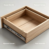 Meubles de cuisine modernes en bois grainé avec îlot, ensemble d'armoires de cuisine personnalisées en contreplaqué MDF et bois massif