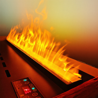 Cheminée électrique à vapeur d'eau avec 10 couleurs de flamme LED, humidificateur, télécommande, effet 3D, pour intérieur