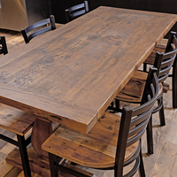 Table carrée à usage commercial table de restaurant en bois massif dessus de table à manger en bois conceptions