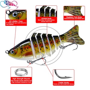 Bán Buôn 16G/10Cm Đa Nối Minnow Câu Cá Lure 3D Mắt Phân Đoạn Cứng Mồi Saltwater Đa-Phần Chìm Mồi Câu Cá - Product Image 3
