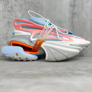 Chaussures de sport tendance de haute qualité en cuir véritable de marque, à lacets, semelle épaisse, maille légère, style running haut de gamme - Product Image 1