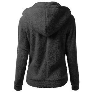 Sudaderas con capucha <span class=keywords><strong>de</strong></span> lana con cremallera para <span class=keywords><strong>mujer</strong></span>, chaqueta Sherpa cálida <span class=keywords><strong>de</strong></span> invierno, Abrigo con capucha <span class=keywords><strong>de</strong></span> <span class=keywords><strong>felpa</strong></span> esponjosa y acogedora, <span class=keywords><strong>sudadera</strong></span> <span class=keywords><strong>de</strong></span> moda informal suave para exteriores - Product Image 6