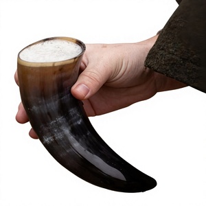 Jarra de Cuerno de Buey Pulido, Regalo de Navidad, Ecológica, Apta para Lavavajillas, Reutilizable, Hecha a Mano, Estilo Americano, para Cerveza y Vino, con Tapa de Bambú - Product Image 2