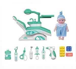 High Quality 12 Pieces Plastic Dentist Set Toys Role Play House Toys Pre-school Children Educational Toys Doctor Medical Set