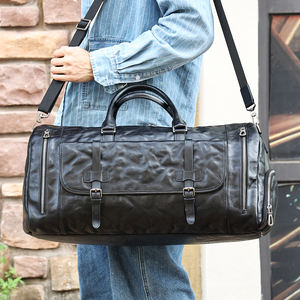 <span class=keywords><strong>Crazy</strong></span> Horse Sac de voyage de luxe en cuir véritable Duffel Bagages Week-end pour hommes - Product Image 6