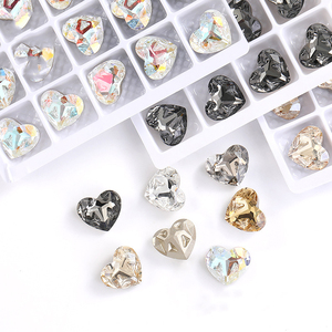 Lan Guang Usine En Gros Super Qualité K9 Coeur Forme Non-Hotfix Verre Strass <span class=keywords><strong>Chaton</strong></span> Cristal pour Vêtement Nail <span class=keywords><strong>Art</strong></span> - Product Image 1
