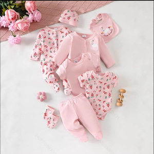 Set Pigiama per Neonati in Cotone con Stampe Cartoon, Maniche Corte e Lunghe, Otto Pezzi, Unisex, Produzione all'Ingrosso/OEM - Product Image 2
