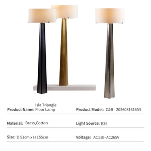 <span class=keywords><strong>Lampadaire</strong></span> en laiton moderne de luxe pour hôtel, sculptural, en laiton massif, avec abat-jour en coton, LED E26, vente en gros transfrontalière, <span class=keywords><strong>Lampadaire</strong></span> en laiton Morgins - Product Image 4