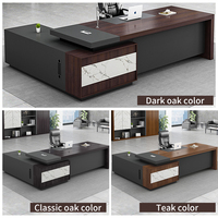 Bureau de direction modulaire en bois en forme de L, luxueux et moderne, durable, pour la salle du PDG ou du directeur