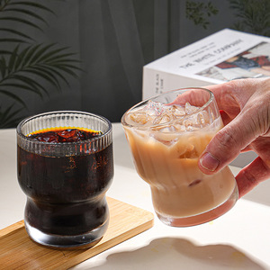 Verre à café monocouche transparent, résistant aux hautes températures, écologique, <span class=keywords><strong>sans</strong></span> poignée ni couvercle, texture martelée, luxe léger - Product Image 1