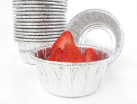 Barquettes à tarte rondes en aluminium avec couvercle en PP, jetables, capacité 120 ml, moulage en pâte à papier
