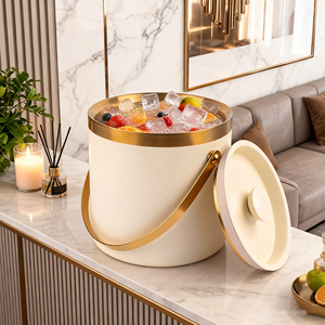 Secchiello per Ghiaccio in Acciaio Inox da 1/2/3 Litri con Coperchio, Doppia Parete Isolata per Mantenere il Ghiaccio Congelato Più a Lungo - Product Image 4