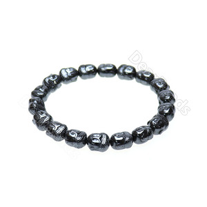 천연 헤마타이트 불상 팔찌 힐링 스톤 맞춤형 비즈 팔찌 (여성/남성용) SLKS1266 - Product Image 1