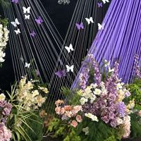 Fleurs artificielles de la série violette pour mariage - Arrangements au sol et de fond avec roses, lys, tulipes et hortensias