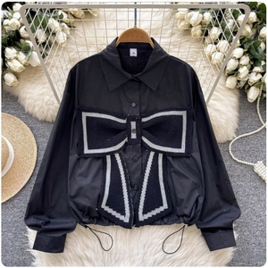 Bán Buôn Thời Trang Lớn Bowknot Áo Dài Tay Áo Áo Sơ Mi Của Phụ Nữ Tops Mùa Xuân Lỏng Phụ Nữ Quần Áo - Product Image 4
