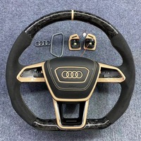 Accessoires de voiture sport très demandés, volant en cuir et fibre de carbone pour modèles Audi S6 S7 A4 A5 A6 A7 Q3 Q5 A3 S3 S8 R8 TT Q7