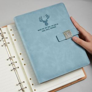 Carnet A5 réutilisable 2026 avec couverture en cuir PU, logo gaufré, reliure cousue et couverture rigide magnétique, design portefeuille - Product Image 1