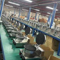 Machine à gaufres Blios à économie d'énergie, 1300W, en acier inoxydable, 220V 50Hz 60Hz, pour pâtisserie et boulangerie