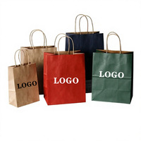 Sac en papier kraft brun écologique de qualité supérieure, imprimé sur mesure, emballage à emporter pour restaurant, restauration rapide, supermarché, pour la promotion